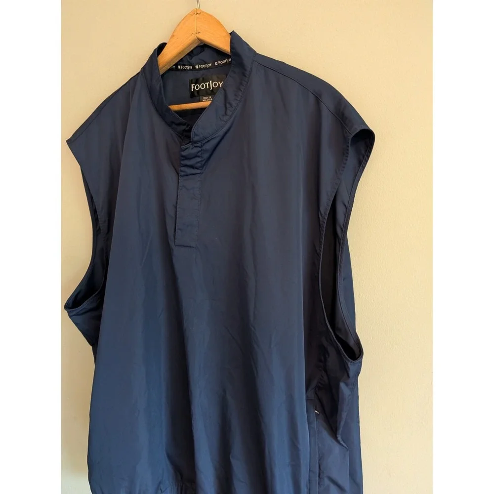 FootJoy Golf 1/4 Snap Performance Windshirt Vest Pullover Men's XL Navy Blue FJ‎
